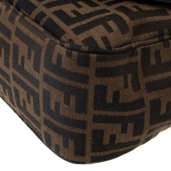 Pre Owned Fendi Tobacco Zucca Canvas and Leather Crossbody Bag 
