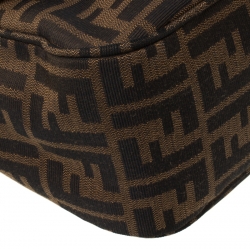 Pre Owned Fendi Tobacco Zucca Canvas and Leather Crossbody Bag 
