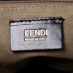 Fendi Brown Zucca Canvas and Leather Baguette Shoulder Bag