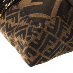 Fendi Brown Zucca Canvas and Leather Baguette Shoulder Bag
