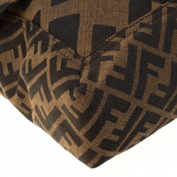 Fendi Brown Zucca Canvas and Leather Baguette Shoulder Bag