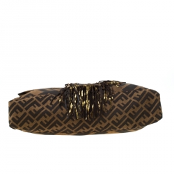 Fendi Brown Zucca Canvas and Leather Baguette Shoulder Bag