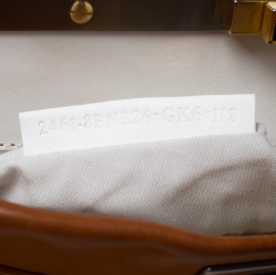 Pre Owned Fendi Tan Leather Medium Peekaboo Top Handle Bag