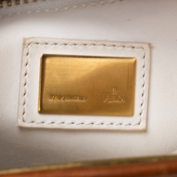 Pre Owned Fendi Tan Leather Medium Peekaboo Top Handle Bag