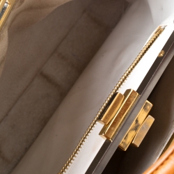 Pre Owned Fendi Tan Leather Medium Peekaboo Top Handle Bag