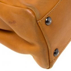 Pre Owned Fendi Tan Leather Medium Peekaboo Top Handle Bag