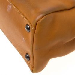 Pre Owned Fendi Tan Leather Medium Peekaboo Top Handle Bag