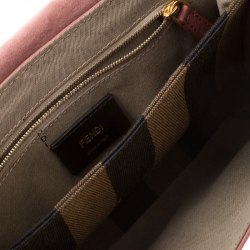 Pre Owned Fendi Old Rose Leather Claudia Shoulder Bag