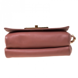 Pre Owned Fendi Old Rose Leather Claudia Shoulder Bag