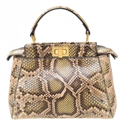 Fendi Brown/Purple Ombre Python Mini Peekaboo Top Handle Bag Fendi