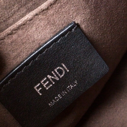 Pre Owned Fendi Ash Grey Leather Small Kan I Crossbody Bag