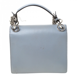 Pre Owned Fendi Ash Grey Leather Small Kan I Crossbody Bag