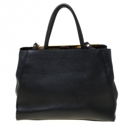 Fendi Black Leather Medium 2jours Tote