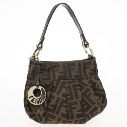 Pre Owned Fendi Tobacco Zucca Canvas Mini Chef Bag