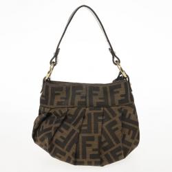 Pre Owned Fendi Tobacco Zucca Canvas Mini Chef Bag