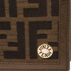 Pre Owned Fendi Tobacco Zucca Canvas and Leather Chef Continental Wallet