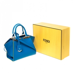 Pre Owned Fendi Blue Leather Mini 3Jours Tote