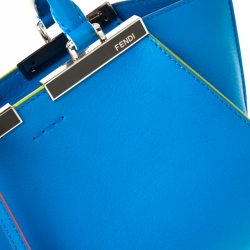 Pre Owned Fendi Blue Leather Mini 3Jours Tote