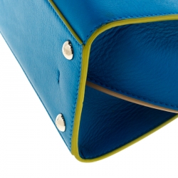 Pre Owned Fendi Blue Leather Mini 3Jours Tote