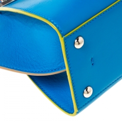 Pre Owned Fendi Blue Leather Mini 3Jours Tote