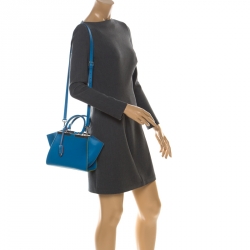 Pre Owned Fendi Blue Leather Mini 3Jours Tote