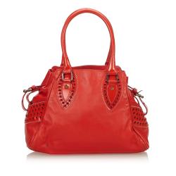 Pre Owned Fendi Red Leather Etniko Satchel