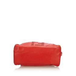 Pre Owned Fendi Red Leather Etniko Satchel