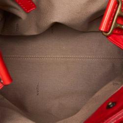 Pre Owned Fendi Red Leather Etniko Satchel