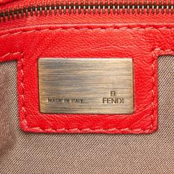 Pre Owned Fendi Red Leather Etniko Satchel