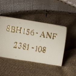 Pre Owned Fendi Off White Zucca Coated Canvas and Patent Leather Chef Shopper Tote