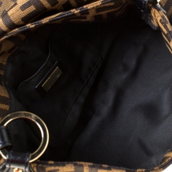 Pre Owned Fendi Tobacco Zucca Canvas and Leather Small Chef Shoulder Bag