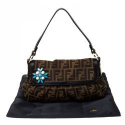 Pre Owned Fendi Tobacco Zucca Canvas and Leather Small Chef Shoulder Bag