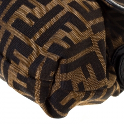 Pre Owned Fendi Tobacco Zucca Canvas and Leather Small Chef Shoulder Bag