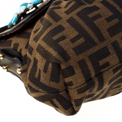 Pre Owned Fendi Tobacco Zucca Canvas and Leather Small Chef Shoulder Bag