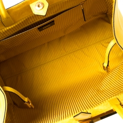 Pre Owned Fendi Yellow Saffiano Leather Large 2Jours Tote