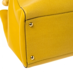 Pre Owned Fendi Yellow Saffiano Leather Large 2Jours Tote