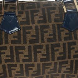 Pre Owned Fendi Zucca Chef Medium Boston Bag