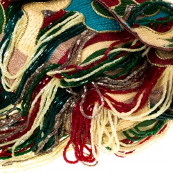 Fendi Multicolor Beaded and Leather Baguette Shoulder Bag