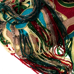 Fendi Multicolor Beaded and Leather Baguette Shoulder Bag