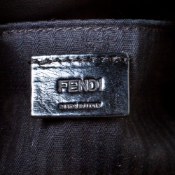 Pre Owned Fendi Black Leather Fendista Pochette Crossbody Bag