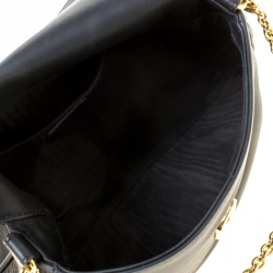 Pre Owned Fendi Black Leather Fendista Pochette Crossbody Bag