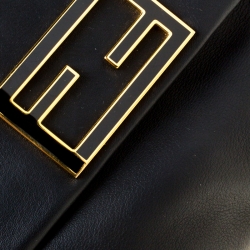Pre Owned Fendi Black Leather Fendista Pochette Crossbody Bag