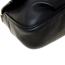 Pre Owned Fendi Black Leather Fendista Pochette Crossbody Bag