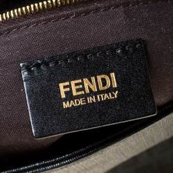 Pre Owned Fendi Black Zucchino Canvas Mama Forever Shoulder Bag