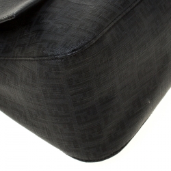 Pre Owned Fendi Black Zucchino Canvas Mama Forever Shoulder Bag