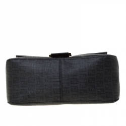 Pre Owned Fendi Black Zucchino Canvas Mama Forever Shoulder Bag