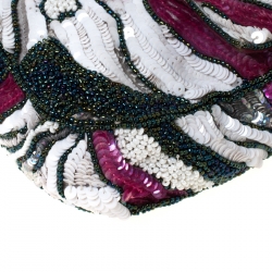 Fendi Multicolor Leather Sequins and Beaded Baguette Shoulder Bag