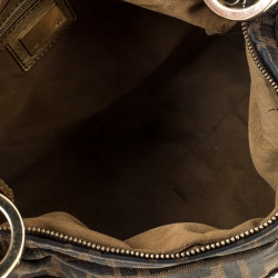 Pre Owned Fendi Tobacco/Gold Zucca Canvas and Leather Chef Shoulder Bag