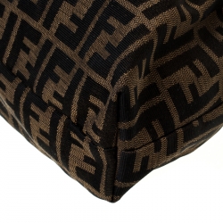 Pre Owned Fendi Tobacco/Gold Zucca Canvas and Leather Chef Shoulder Bag