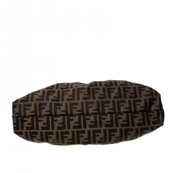 Pre Owned Fendi Tobacco/Gold Zucca Canvas and Leather Chef Shoulder Bag